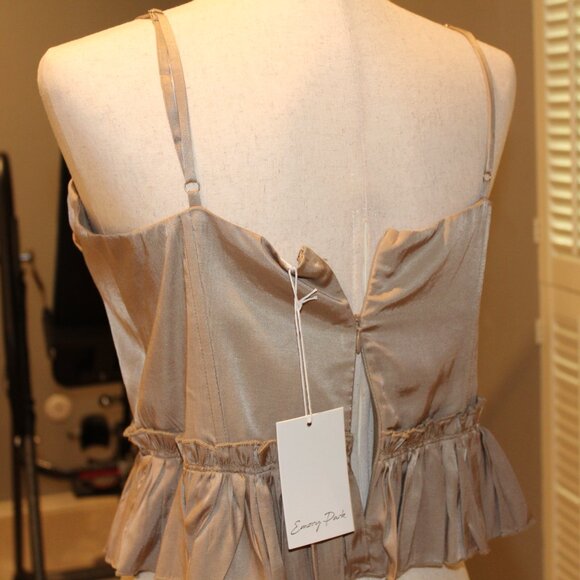 Spaghetti Strap Rouched Bustier Top - Picture 3 of 5